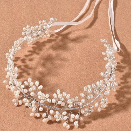 Bride Wedding Hair Accessories Handmade Pearl Beads Twisted Beads Hair Ornaments Hair Band Headdress LL@17