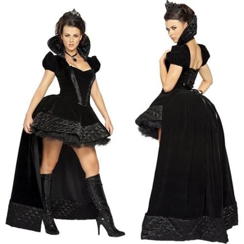 Carnival party Halloween vampire costume Evil Queen clothing queen cosplay sexy hot black dress Ds costumes nightclub uniform