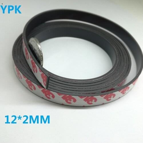 1 Meter Rubber Strip Magnet 12*2 mm self Adhesive Flexible Magnetic Strip Rubber Magnet Tape 12X2 MM