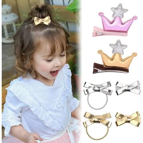 1 Pcs Baby Girl Infant Hair Accessory Clothes Hairpin Newborn Toddler Clip Headwear Princess Bowknot Crown Rope Headwrap Star