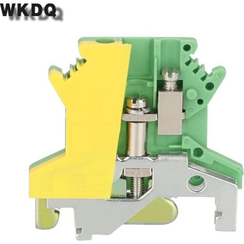 10pcs USLKG 2.5N Ground Din Rail Screw Terminal Block PE With The Same Shape To Universal Connector Conductors