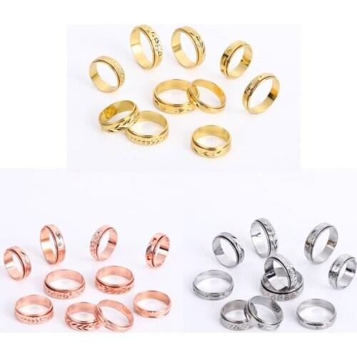 10 Styles Stress Relieving Fidget Band Rings Kit Funny Stress Relief Spinner Metal Rings Bands Unisex Fashion Jewelry