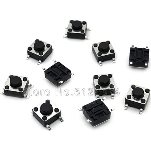 100pcs/lot 6*6*4.3MM 4pin touch switch SMD micro/key switch button 4P 6x6x4.3 brand new