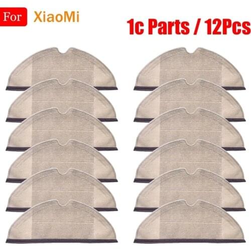 12PC for XiaoMi Mijia 1C 1T STYTJ01ZHM Robot Vacuum Cleaner Mop Cloth Parts Mopping Rags Dry Wet Mop Cleaner Cloth