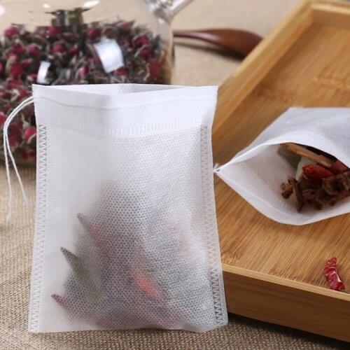 20/50/100Pcs Disposable Tea Bag food grade non-woven drawstring used to make tea soup seasoning bag filter kitchen supplies