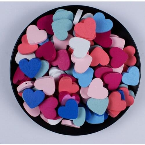 20-60Pcs/lot 7 Color Lead-Free Heart Shaped Wooden Beads Spacer Loose Wood Beads for Diy Jewelry Making Accesories
