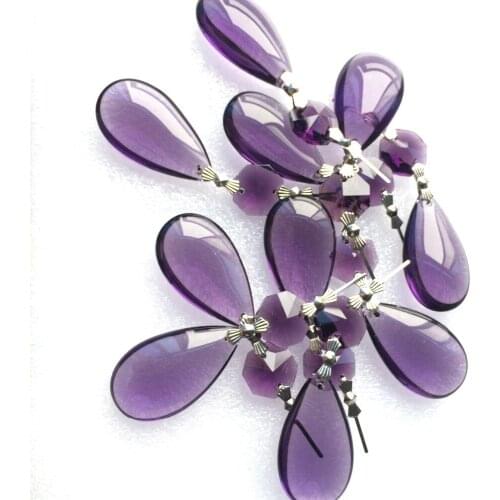 20PCS/lot, 75CMM Voliet Garland Strands Crystal Cake accessories, Crystal Wedding Party Decoration, Glass chandelier pendants