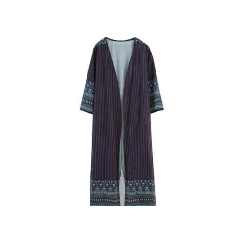 2021 Summer 3/4 Sleeve long Chiffon Kimonos Women beach Long Chiffon Shirts Women holiday Chiffon Tops