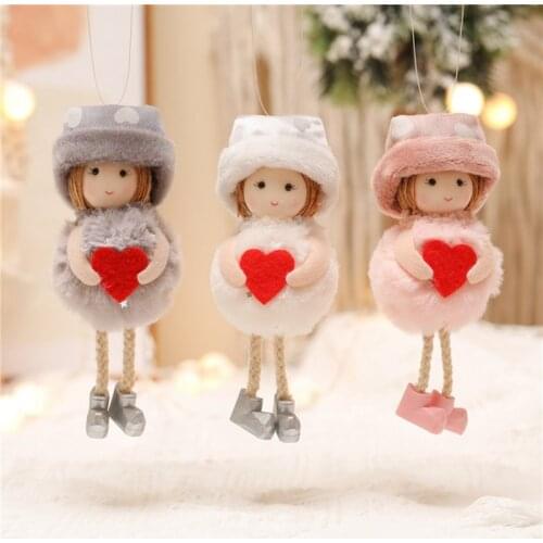 2021 Cute Christmas Angel Hanging Pendant Lovely Plush Doll Pendant Ornament Party Supplies For Home Christmas Tree Xmas