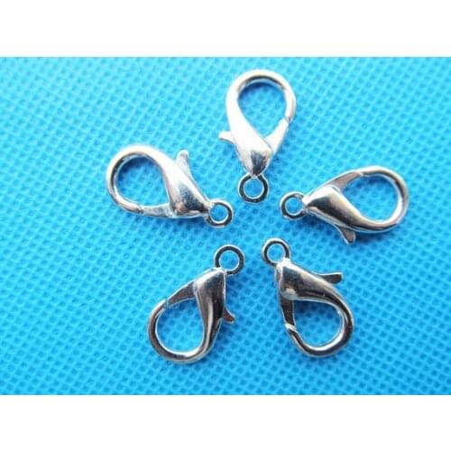 300pcs 8.15mmx14.06mm Good Quality Rodium Metal Lobster Clasps Hooks Connector Charm Finding,DIY Accessory Jewellery Making