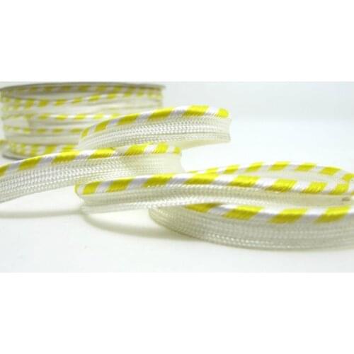 5 Yards 5/16 Inch Yellow and White Satin Piping Lip Cord Trim|Pillow Cushion Trim|Upholstery Edging Trim Sewing Supplies