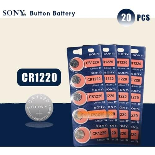 20pcs Sony 100% Original CR1220 Button Cell Battery For Watch Car Remote Key cr 1220 ECR1220 GPCR1220 3v Lithium Battery