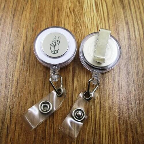 Asl K ID Badge Reel for Docter Nurse Teacher Student retractable recoil id badge holder work fun