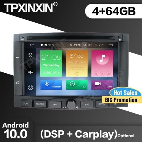 4+64G DPS Car Radio 2 Din Stereo Receiver Android 10.0 For PEUGEOT 3008 5008 GPS NAVIGATION Multimedia Player Recorder Head Unit