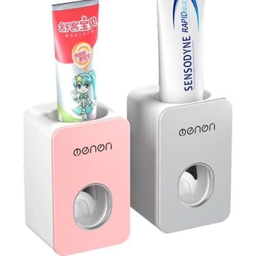 1Pc Bathroom Accessories Automatic Toothpaste Dispenser Household Toothpaste Holder Toothpaste Squeezer Wall Mount Stand Rack