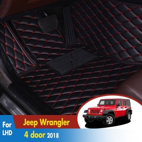 Car Floor Mats For Jeep Wrangler JL 4 door 2018 2019 2020 Custom foot Pads Rugs automobile 3D carpet cover Car Styling