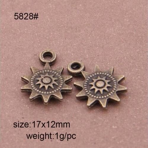 20pcs/lot Antique Bronze Sun Charms Dangle Hanging Charm DIY Jewelry Accessories Charms