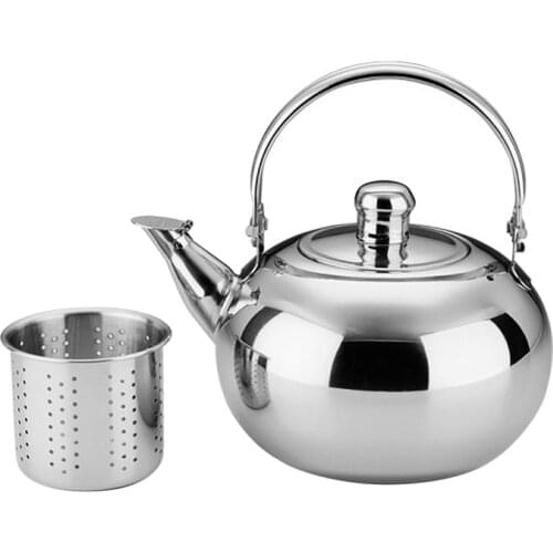 Stainless Steel Teapot Kettle Coffee Pot Tea Kettle With Tea Teaware Leaf Strainer Infuser 1.6L