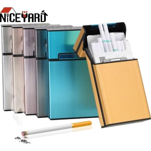 NICEYARD Aluminum Smoking Cigarette Case Cigarette Cigar Case Pocket Container Tobacco Storage Holder Personality Gift Box
