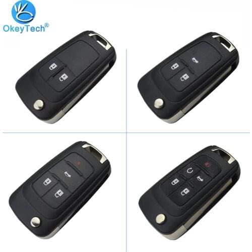 OkeyTech 2/3/34/5 BTN Flip Remote Key Case Shell for VAUXHALL OPEL Insignia Astra J Zafira C Mokka Car Control Fob Cover Housing