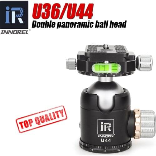 U36/U44 double panoramic tripod & monopod ball head with quick release plate for 720 degree shooting bearing 20KG for camera