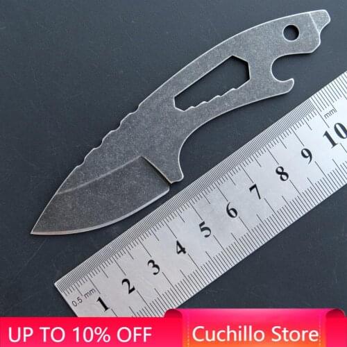 EF120 Fixed Blade Straight Knife Bottle Opener D2 Stone Wash Steel Handle Camping Survival Outdoor Tools Xmas Gift