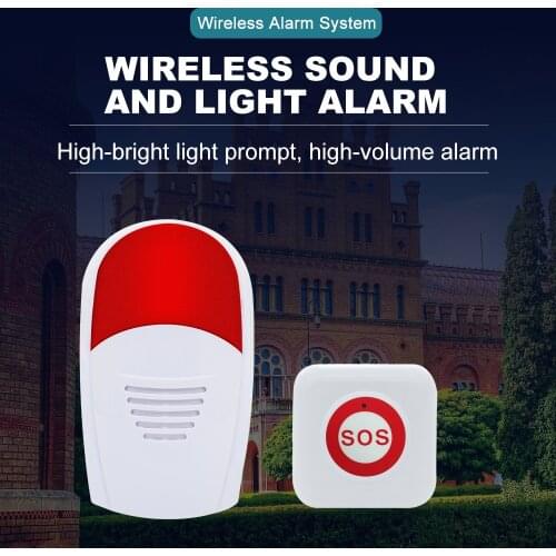 JINGLE BELLS Wireless Emergency Securiy Alarm SOS Waterproof Outdoor Siren in 433.92Mhz for Home, Hotel, School, Bank