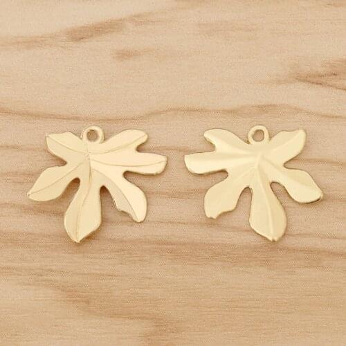 10 Pieces Gold Tone Maple Leaf Charms Pendants Beads for DIY Earrings Bracelet Jewellery Making 21x25mm