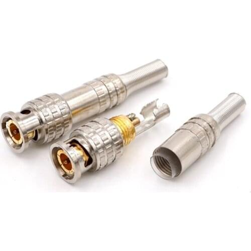 5PCS/lot BNC Connector Free-welding Video Connector 75-3 Q9 Copper Core Monitoring Camera Connector