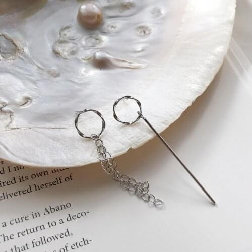 Korea of the Real s925 pure silver earring ornaments silver tassel earrings Real Silver earrings ears line of women