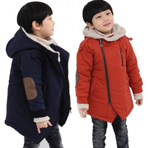 2021 Winter Children Coat For Boys New Fashion Hooded Outerwear Kids Cotton-padded Thicker Jacket Winter Boy Warm Clothes