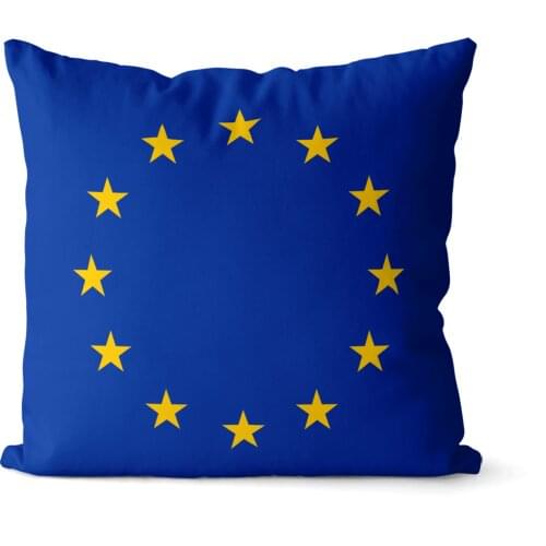 Flag of European-Union square pillowcase pure cotton linen pillowcase party home decoration sofa cushion cover 45x45cm 40x40