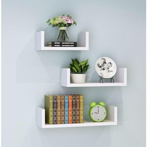 Multifunction Nordic Wood Bookshelf For Living Room Storage Organizer Wall Mounted Shelf Decoration TV Wall Hanging Shelf Rack