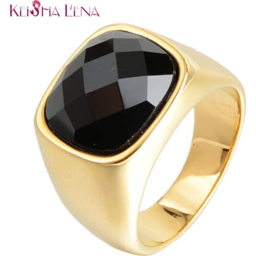 Freemason Masonic Band Gold Color Stainless Steel Vintage Square Stone Ring Mason Jewelry Rings for Men US Size 7-12 Newest