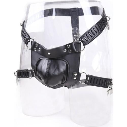 Male Sex Chastity Panties Device Sex Toy PU Leather Bdsm Toys Penis Harness for Men Adult Game Erotic Cock