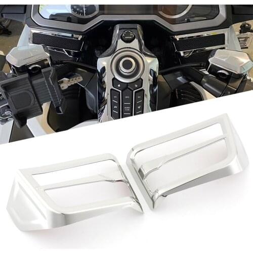 Motorcycle Front Chrome-Plated Speaker Grille Cover Accent Trim Protector For Honda Gold Wing 1800 GL1800 F6B 18+up Accessories