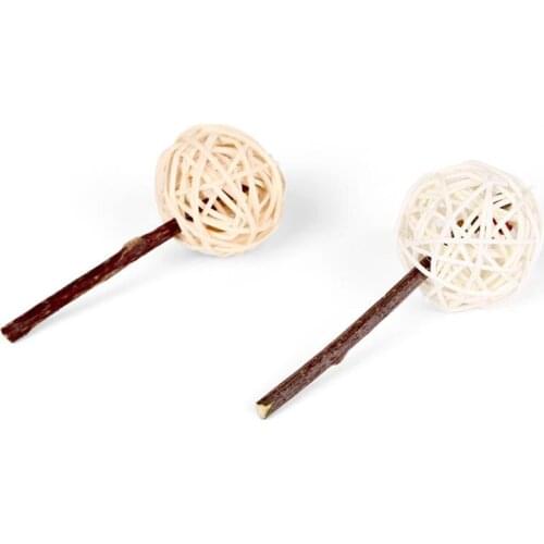 Legendog 1pc Rattan Ball Cat Toy Teeth Cleaning Stick Cat Bell Ball Decor Cat Chew Toy Pet Training Supplies Cat Favors