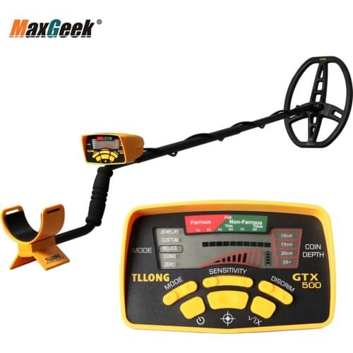 Maxgeek GTX500 Underground Metal Detector w/Small Waterproof Search Coil 28x22cm Five Detection Modes