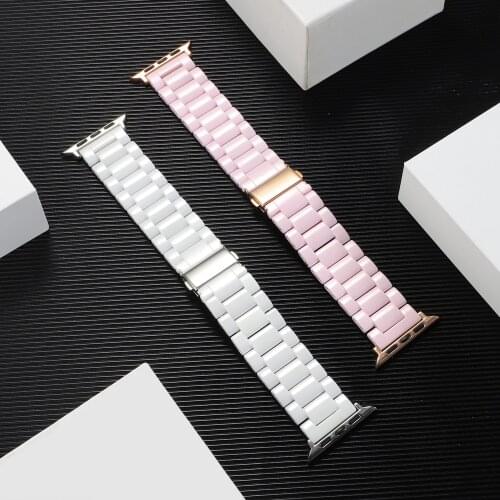 Ceramic Strap For Apple Watch SE 6 5 4 44mm 40mm Band Smooth Buckle Bracelet For iWatch Series 3 2 1 42mm 38mm Wristband Belt