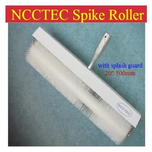 20'' NCCTEC spike roller with splash guard 500mm for removing bubbles in epoxy industrial flooring teeth height :11mm