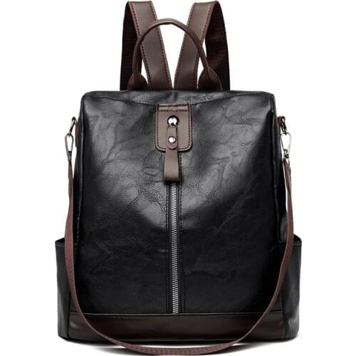 Ladies Large Capacity Shoulder Handbags Fashion Anti-Theft Women Backpacks Famous Brand High Quality Pu Leather Travel Backpack