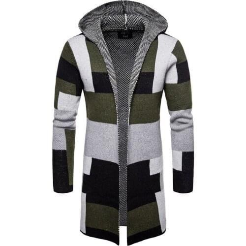 Wool Coat Men Autumn Coat Windbreaker Men Sweatshirt Hoodies Fashion Streetwear Long Mans Basic Coat Jacket Patchwork Casual