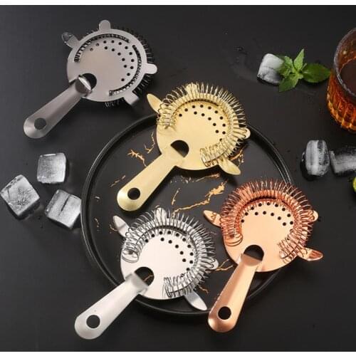 Cocktail Bar Strainer Hollow Double-ear Design Stainless Steel Detachable Drink Wine Ice Cube Filter for Home Bar Tools