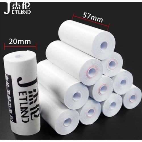 Jetland Thermal Paper 57 mm x 20 mm Coreless Mini Receipt paper, 12 Rolls Per Lot