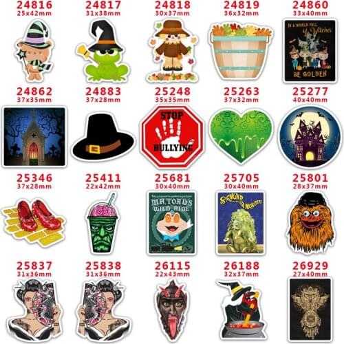 DIY Craft Supplies Sewing Accessories Cartoon Halloween Printed Planar Resins Mold 30 Pieces. PR-24816