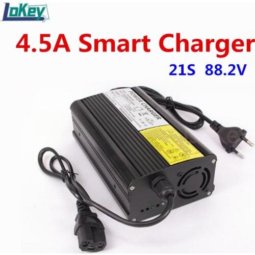 72V 4.5A Smart Charger Safe Quiet And Easy To Heat 21S 88.2V Lithium Li ion battery Charger Aluminum Case Fast Charger