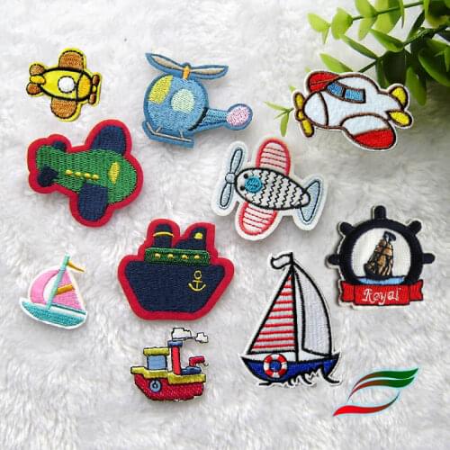 Helicopter sailing childrens clothing embroidered adhesive tape D202 clothes patch hole stickers childrens clothing
