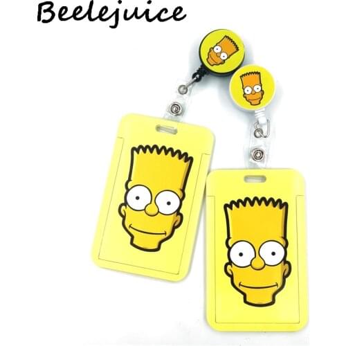 Funny Cartoon Characters Cute Card Cover Clip Lanyard Retractable Student Nurse Badge Reel Clip ID Card Badge Holder accessories