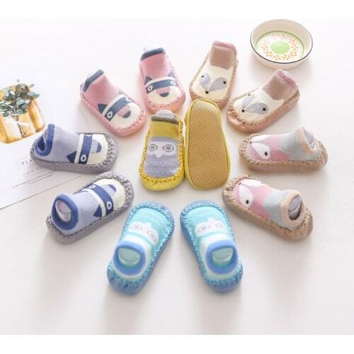 Toddler Indoor Sock Shoes Newborn Baby Socks Winter Thick Terry Cotton Baby Girl Sock With Rubber Soles Infant Animal Funny Sock