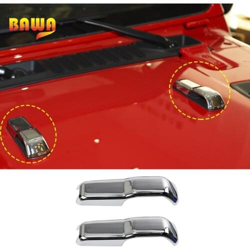 BAWA Car Engine Hood Hinge Cover Protection for Jeep Wrangler JL 2018 ABS Car Stickers Decoration